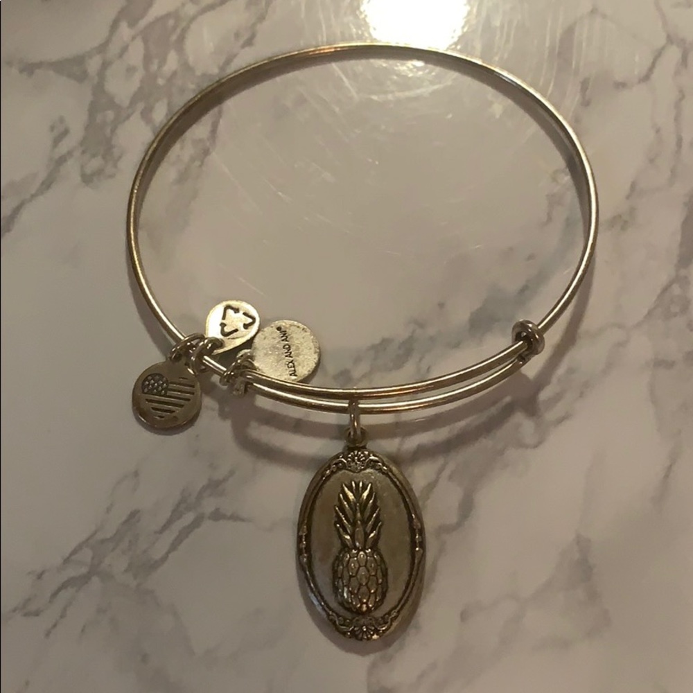 Alex and Ani Silver Pineapple Bangle